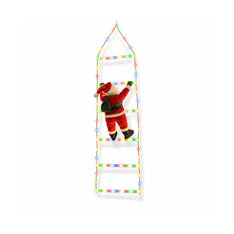Santa Climbing Ladder Light, 1.5 m Multicolor, on a white background