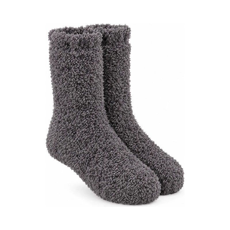 Dark grey fleece mid-calf socks, pair