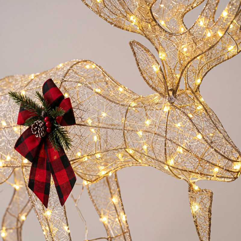 2 Piece Lighted Reindeer Family with 240 LED Lights