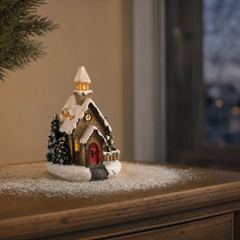 Snowy LED Christmas Church